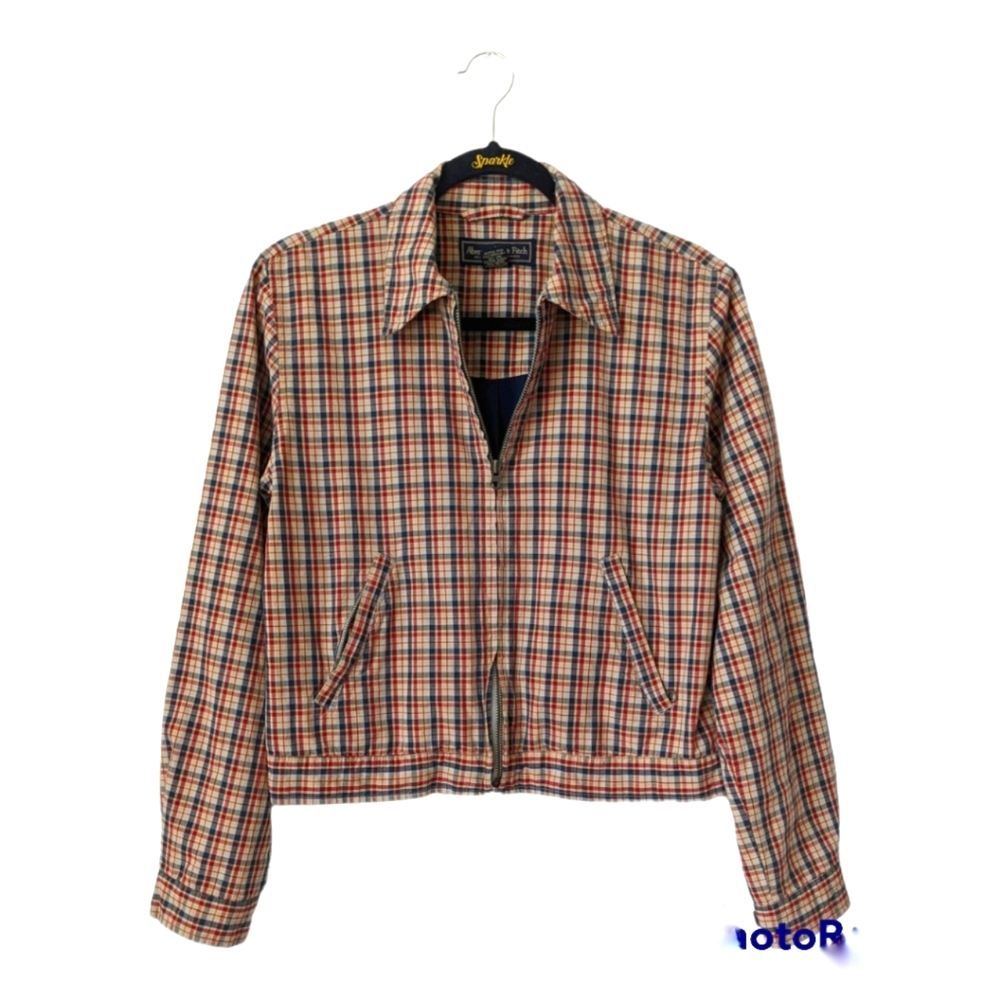 Abercrombie & Fitch Vintage 90s Plaid Long Sleeve Collared Jacket